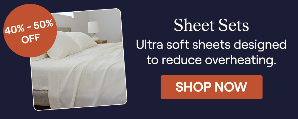 A Bone Performance Linen Blend Sheet Set on a bed