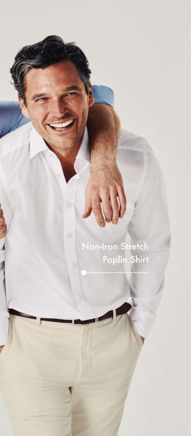 Non-Iron Stretch Poplin Shirt - White