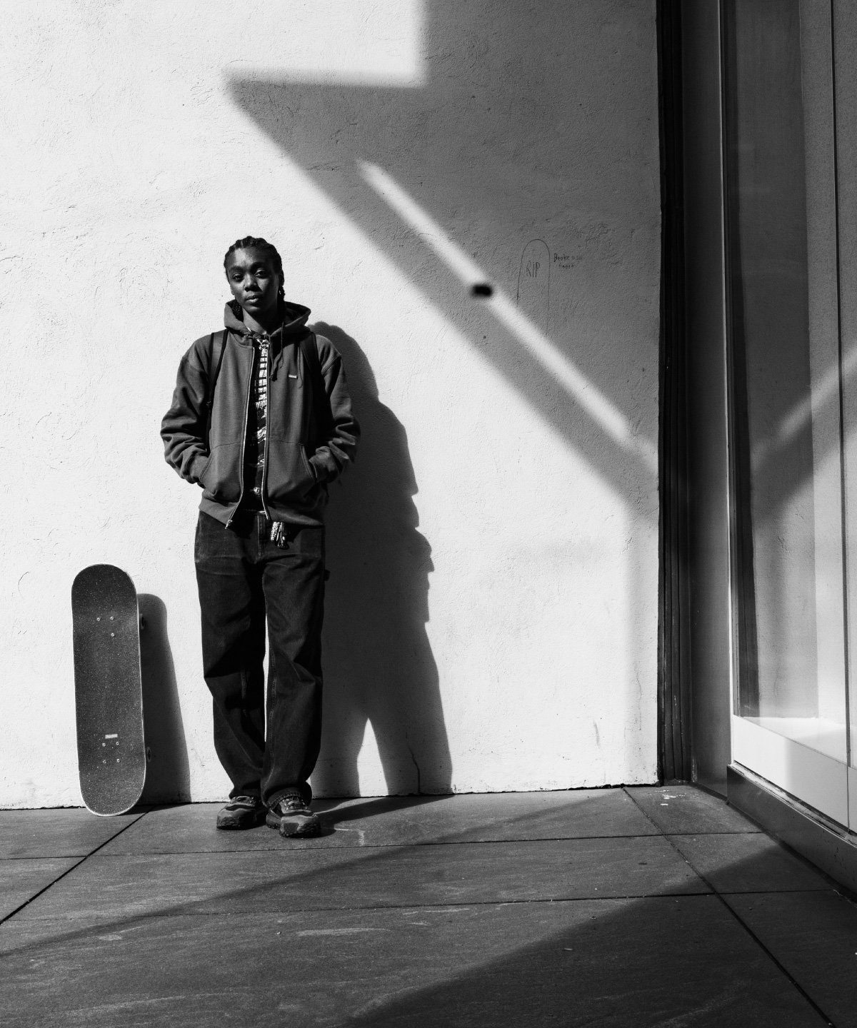 Beatrice Domond with skateboard