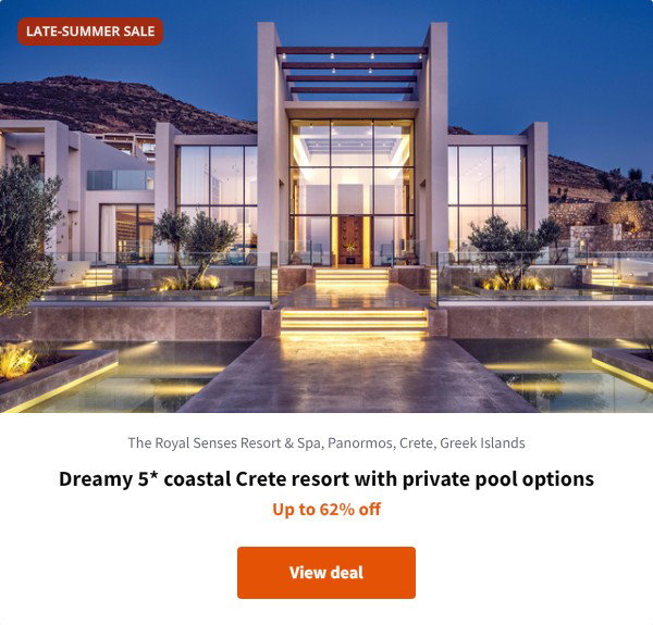 Dreamy 5* coastal Crete resort with private pool options