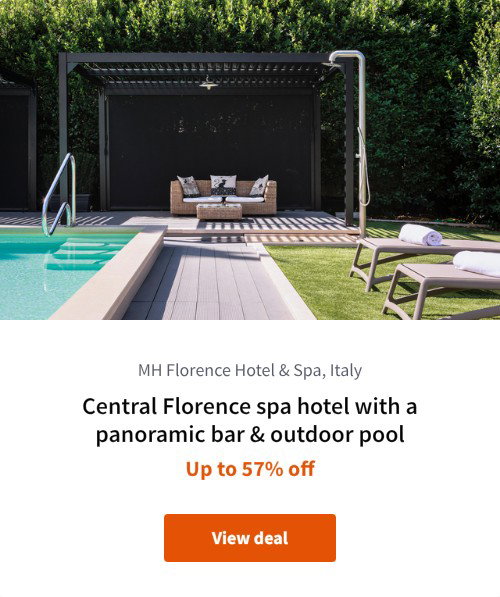 Central Florence spa hotel with a panoramic bar &amp; outdoor pool