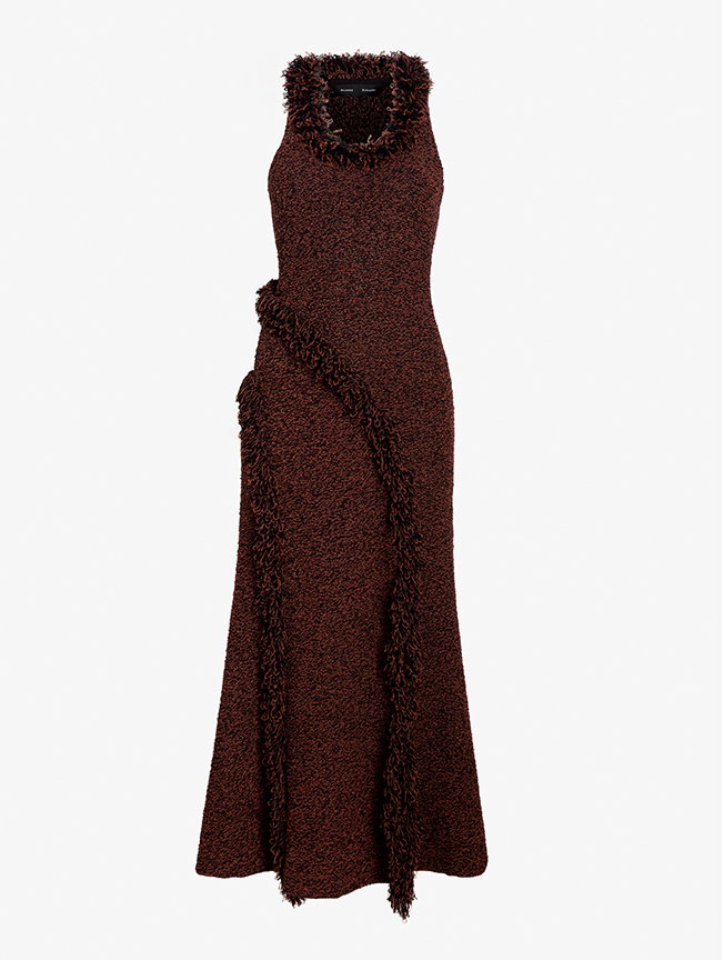 Nilo Dress in Textured Jacquard in Copper