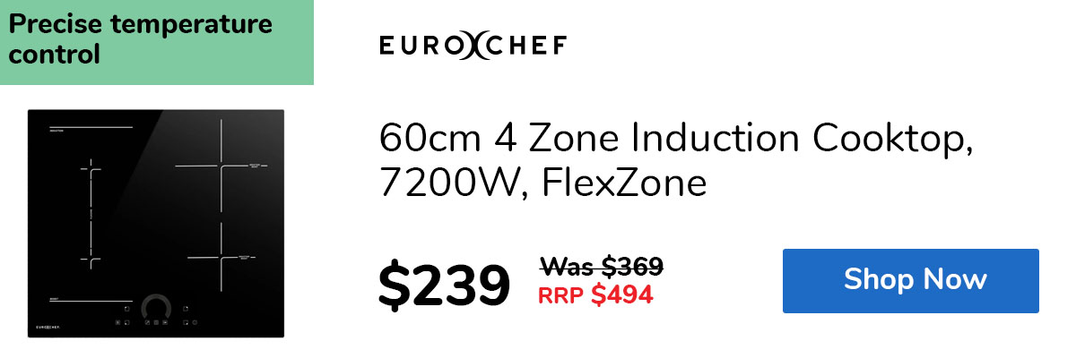 60cm 4 Zone Induction Cooktop, 7200W, FlexZone