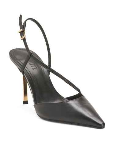 Leather Alira High Stiletto Pumps For Women, Leather/Gold
