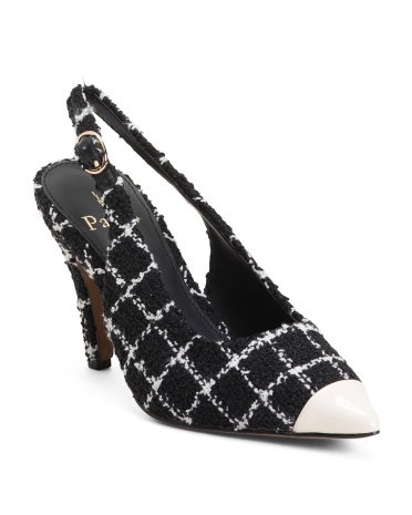 Niyka Slingback Pumps For Women, Leather