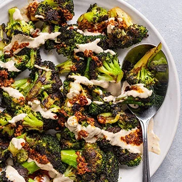 Skillet-Charred Broccoli with Chili Crisp and Tonnato Sauce