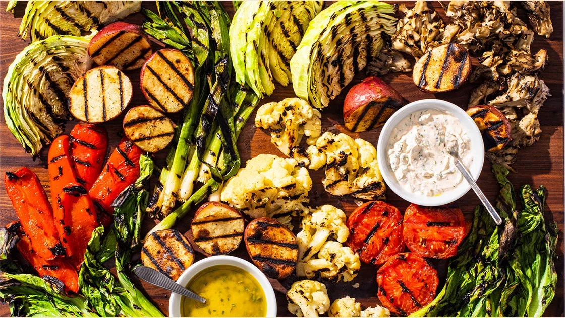 Grilling vegetables