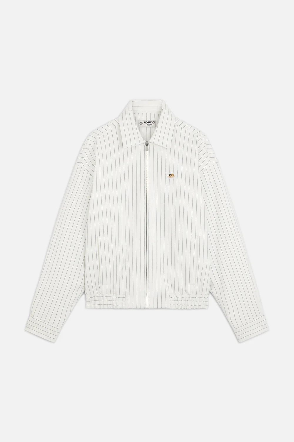 Pinstrip Bomber Jacket In White