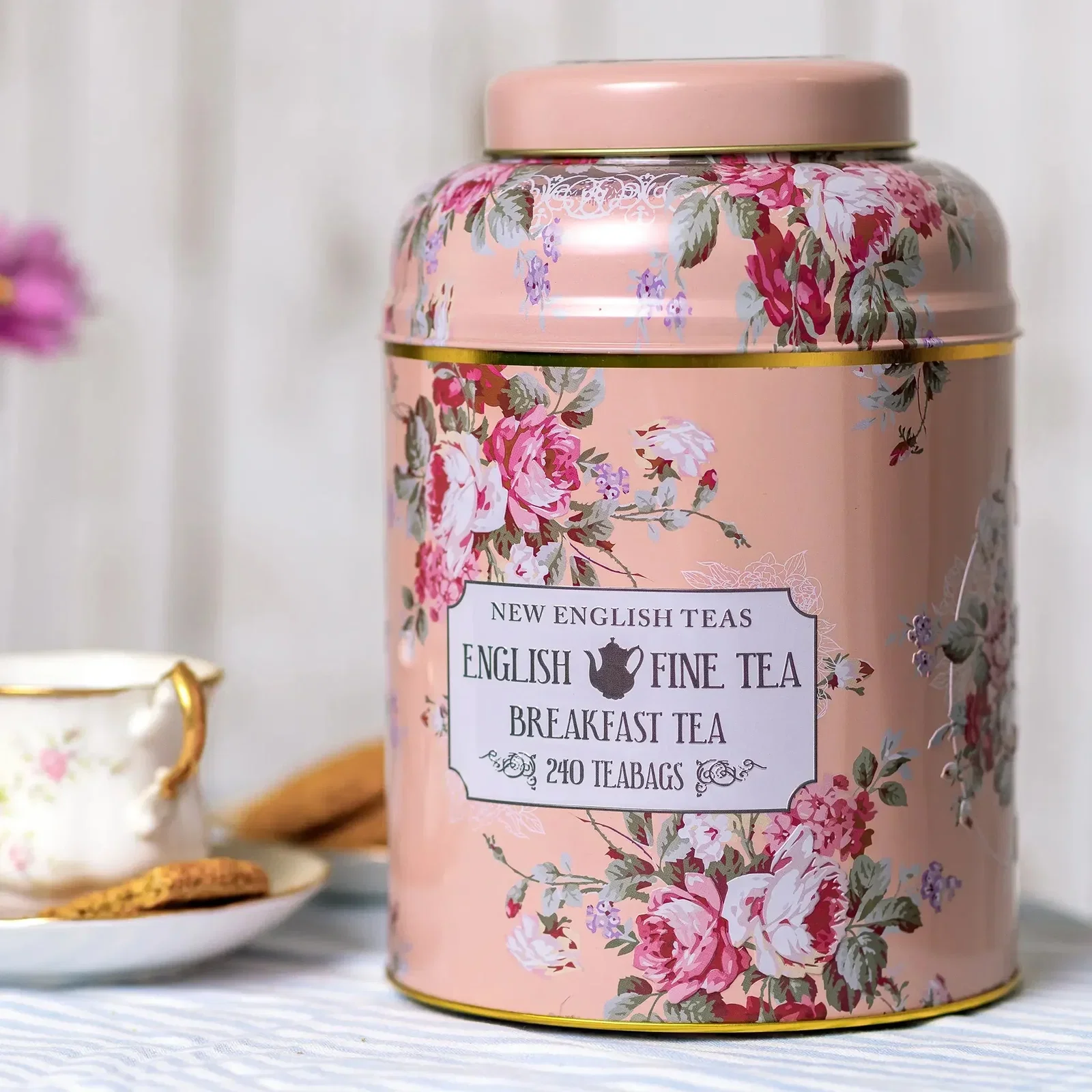 Image of Vintage Floral Deluxe Tea Caddy