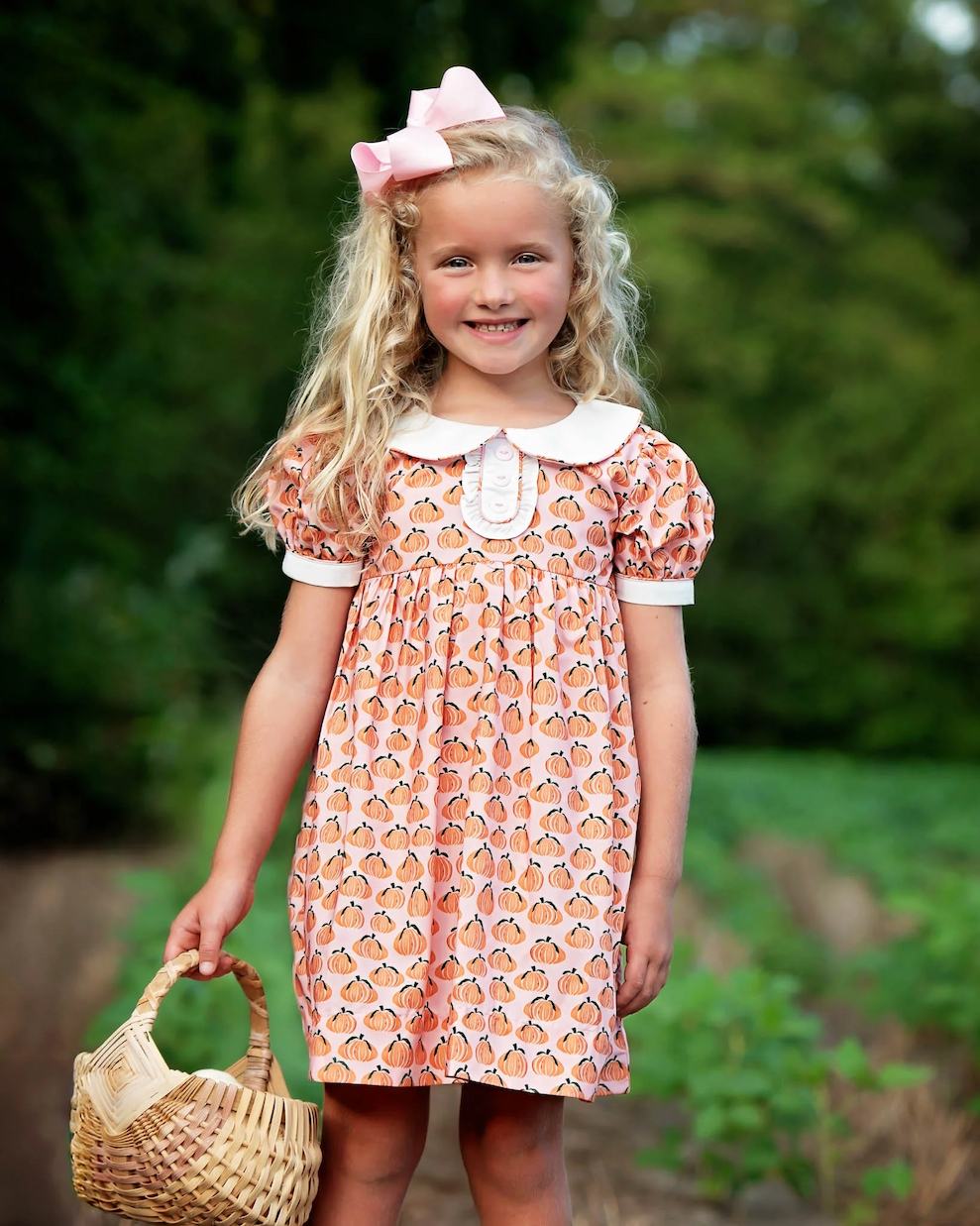 Pumpkin Spice Print Pink Dress