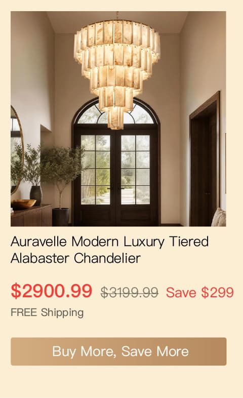 Auravelle Modern Luxury Tiered Alabaster Chandelier