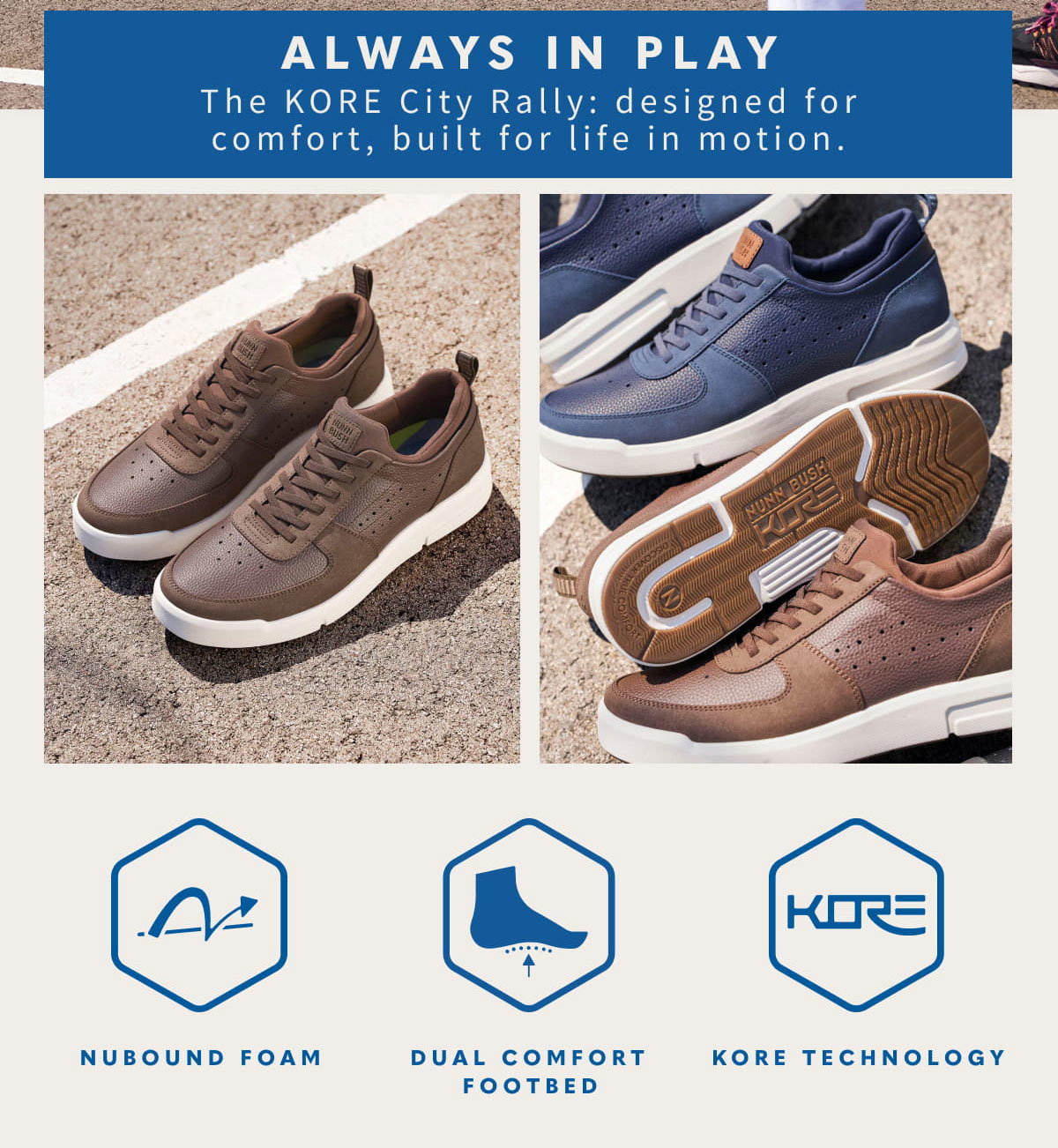 Always in play with the KORE City Rally: Designed for comfort and built for life in motion.
