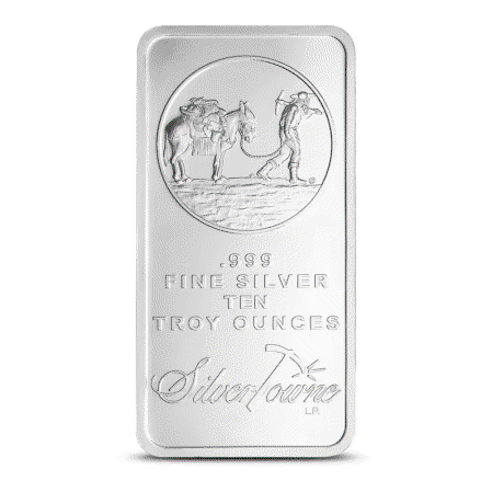ON SALE: 10 oz SilverTowne Prospector Silver Bar (New)