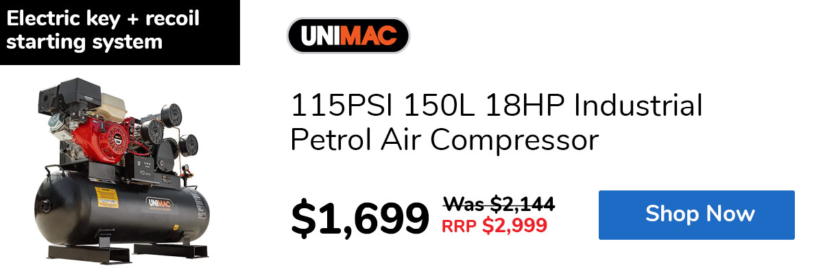 115PSI 150L 18HP Industrial Petrol Air Compressor