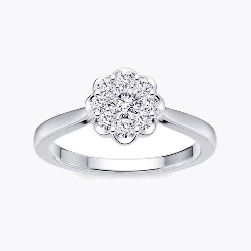 Engagement Ring Platinum Cluster 0.50ct Diamond Ring