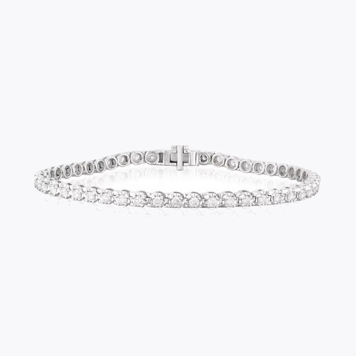 18ct White Gold 7 2ct Total Diamond Tennis Bracelet