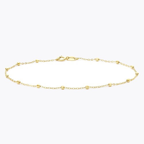 9ct Yellow Gold 7 Ball Station Bracelet