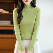 Soft Knit Mock Neck Plain Ribbed Sweater