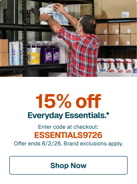 15% off Everyday Essentials.* Enter code at checkout: ESSENTIALS9726 