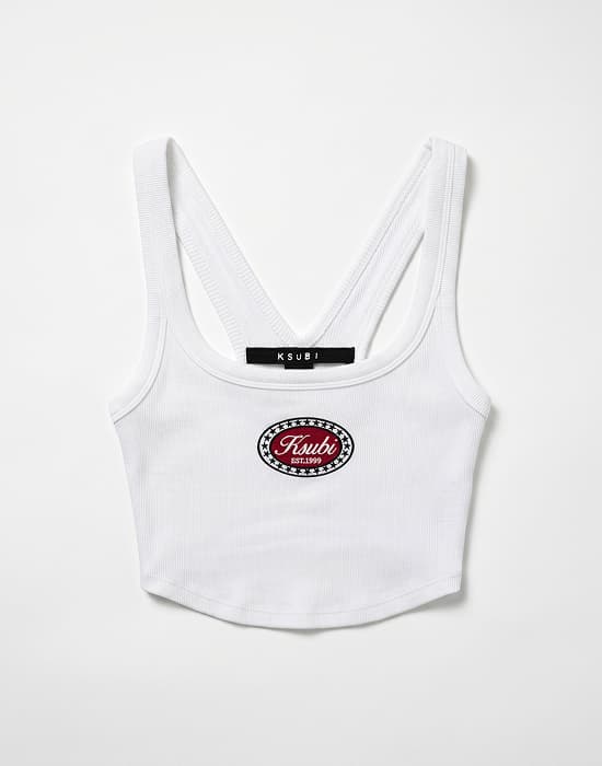 BADGE CHLOE CROP TANK WHITE