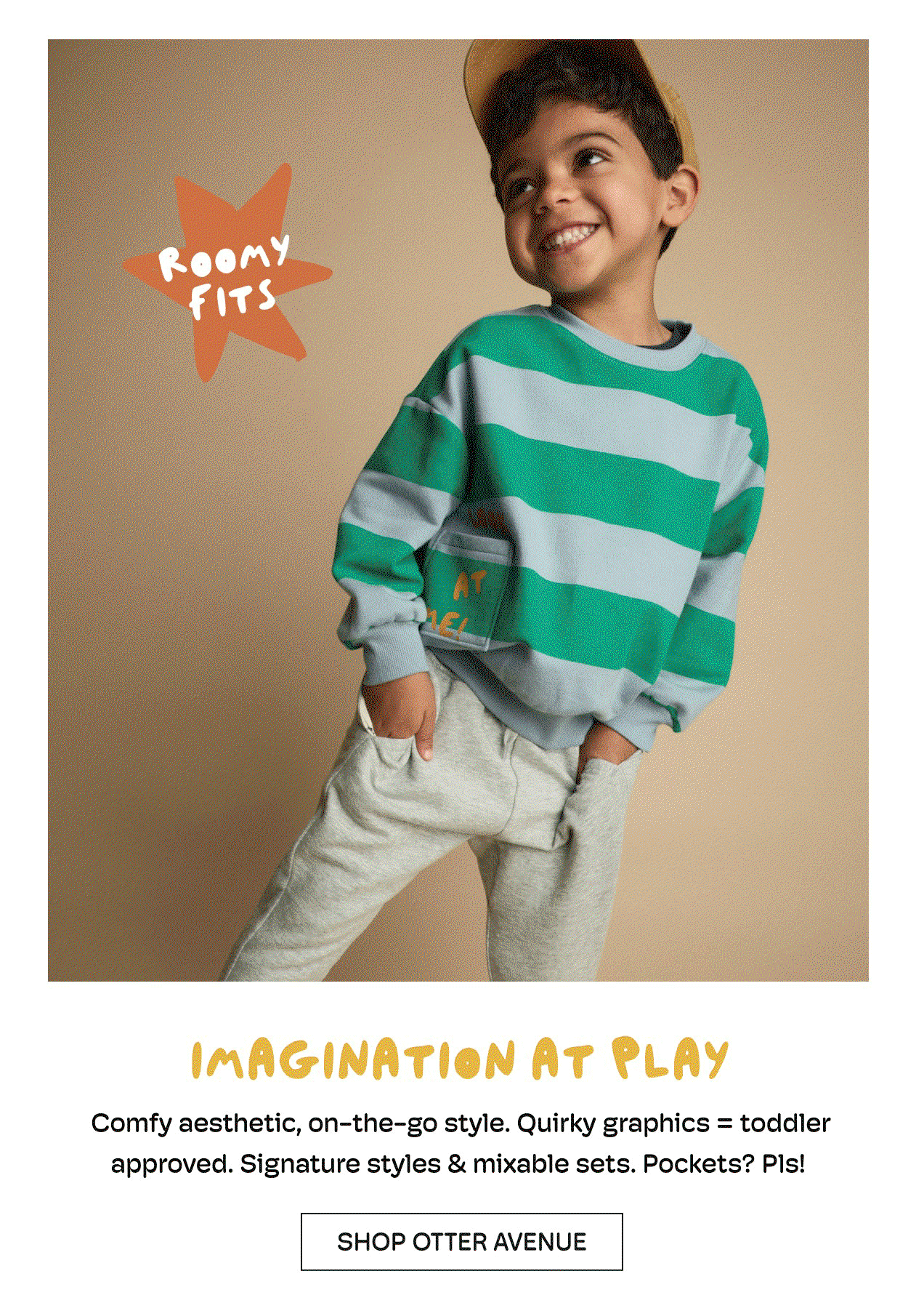 IMAGINATION AT PLAY | Comfy aesthetic, on-the-go style. Quirky graphics=toddler approved. Signature styles & mixable sets. Pockets? Pls!| SHOP OTTER AVENUE