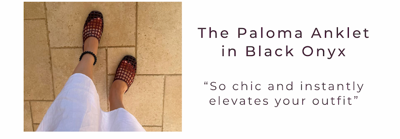 The Paloma Anklet in Black Onyx