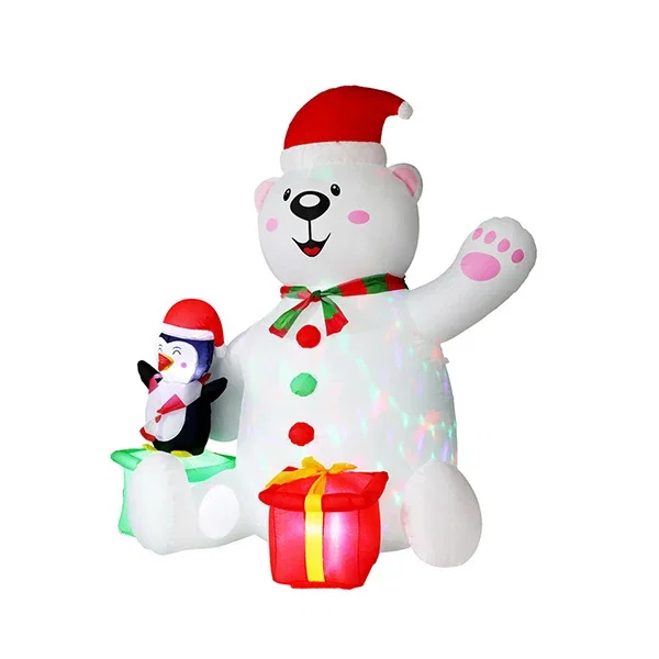 Christmas Inflatable Bear Height Led Outdoor Decorations Illuminated