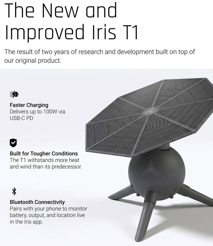 Iris T1 portable solar generator product shot
