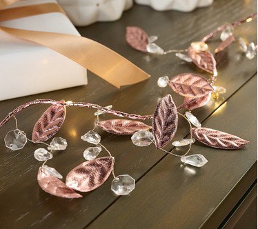 6' Decorative Crystal and Magnolia Light Strand by Kim Gravel