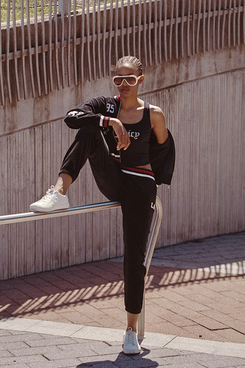Image of Mixed Logo Cotton Velour Jogger