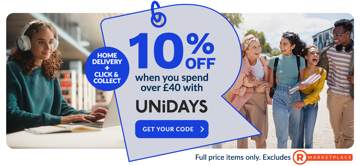 10% off when you spend over £40 with Unidays. Get your code