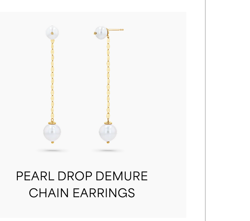 Pearl Drop Demure Chain Earrings