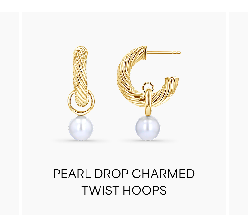 Pearl Drop Charmed Twist Hoops