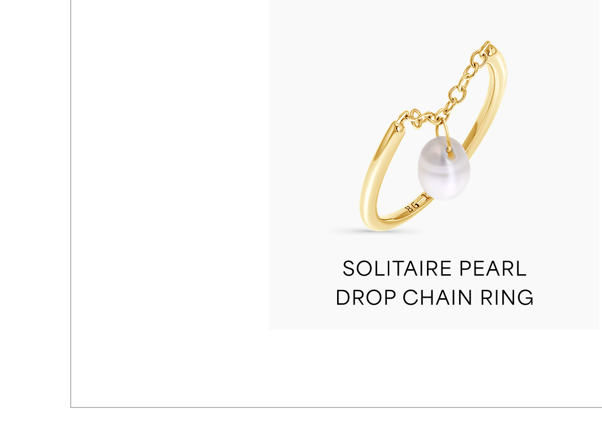 Solitaire Pearl Drop Chain Ring