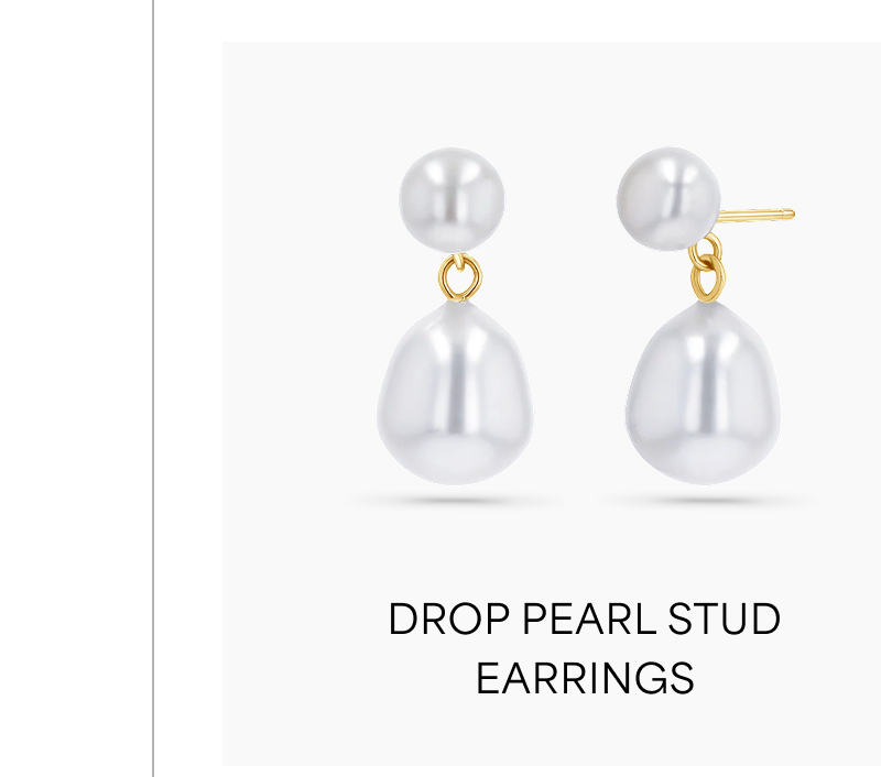 Drop Pearl Stud Earrings