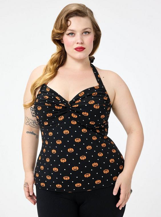 Retro Chic Halter Front Twist Top