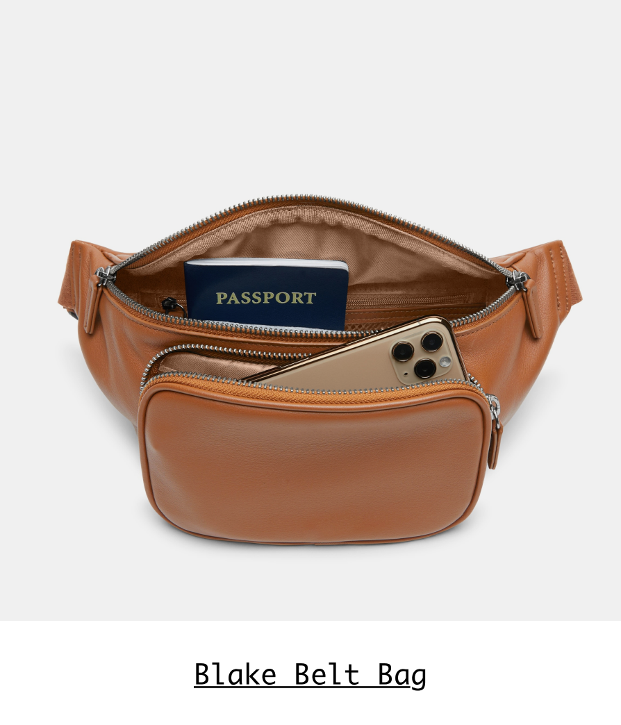 Shop the Blake Belt Bag in Cognac >