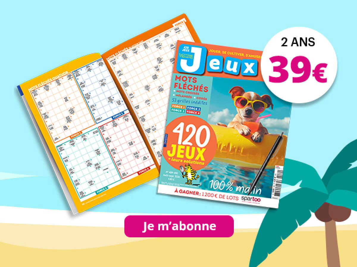 Mon magazine de jeux, toute l'année pendant 2 ans, à 39€ seulement... Je m'abonne !