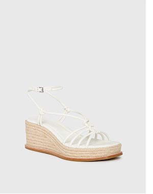 Julian Wedge in Cream Leather