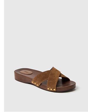 Inez Sandal in Chestnut Suede