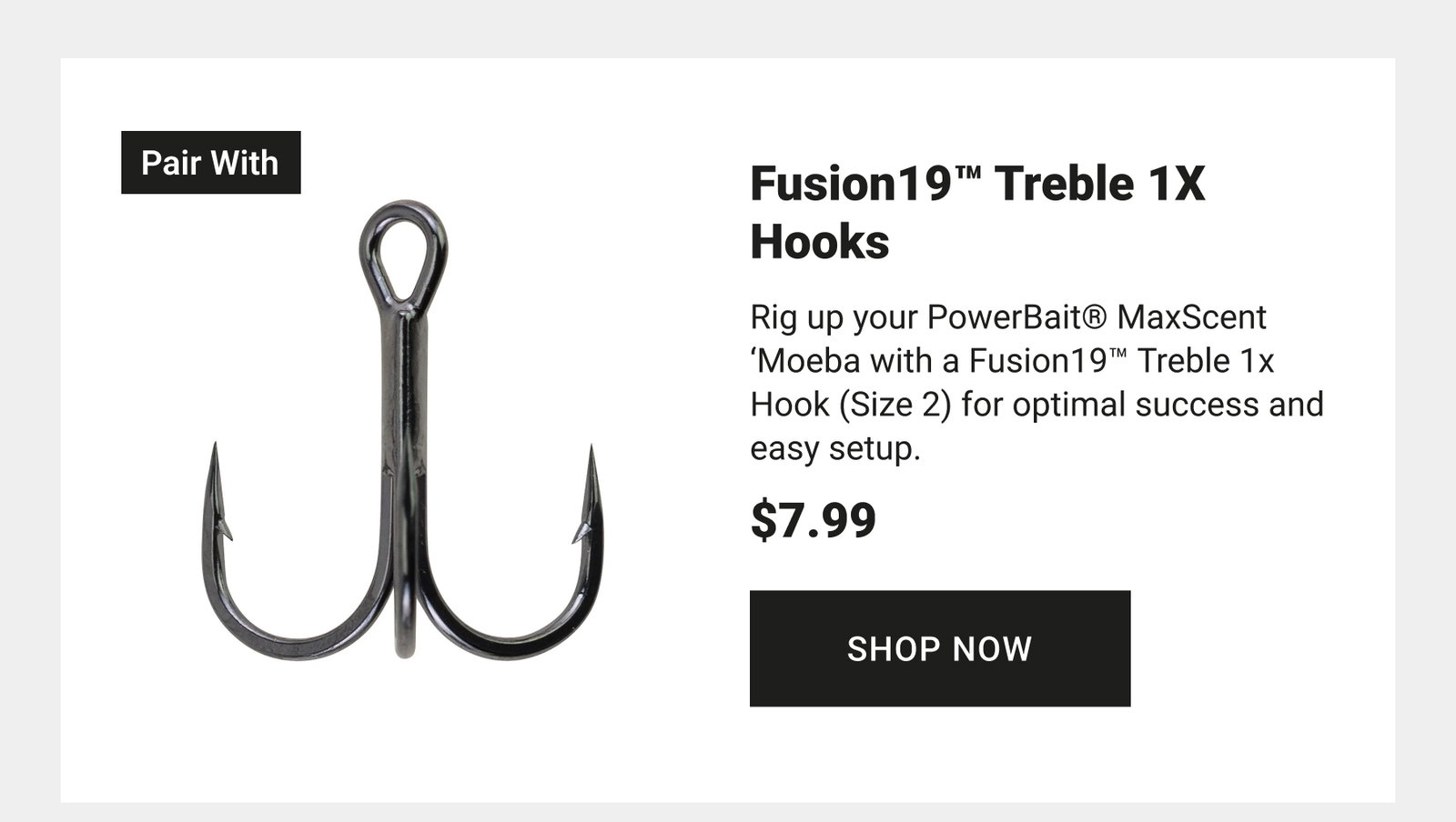 Fusion19™ Treble 1X Hooks