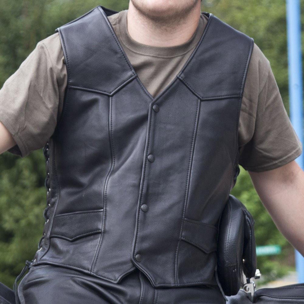 Men's Laced Classic Motorcycle Vest