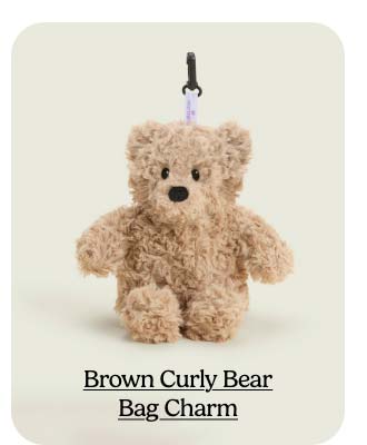 Shop Brown Curly Bear Bag Charm