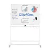 Magnetic Whiteboard On Wheels Double Sided Interactive Mobile White Board Dry Erase Stand 120x90cm Portable Home School Office Notice Marker Eraser