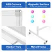 Magnetic Whiteboard On Wheels Double Sided Interactive Mobile White Board Dry Erase Stand 120x90cm Portable Home School Office Notice Marker Eraser