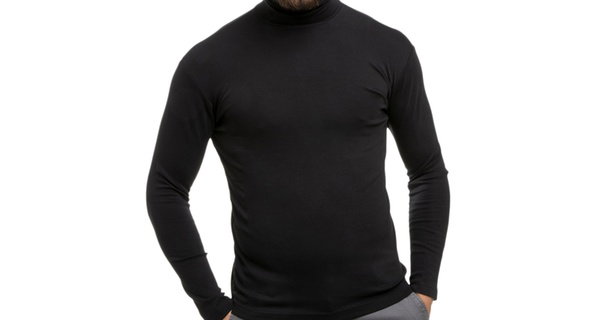Pull thermique à col roulé pour hommes
