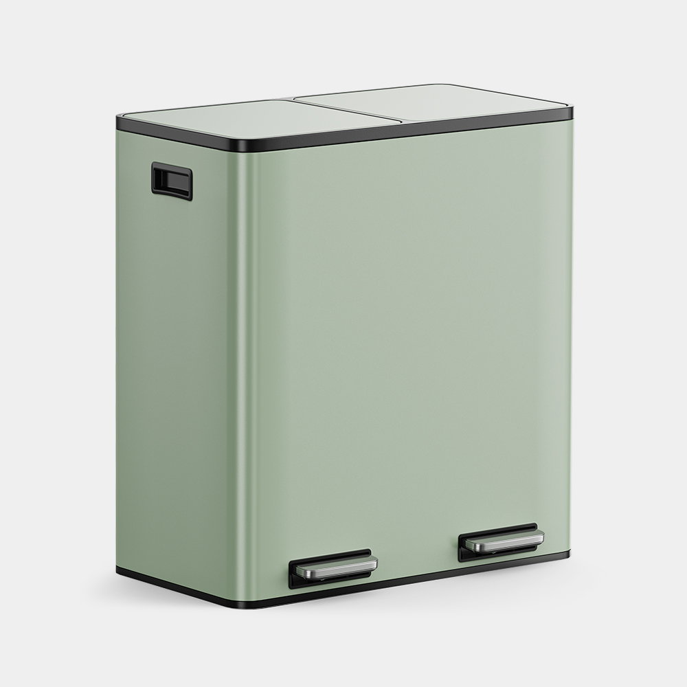 Image of Matte Sage Green Double Bin - 60L