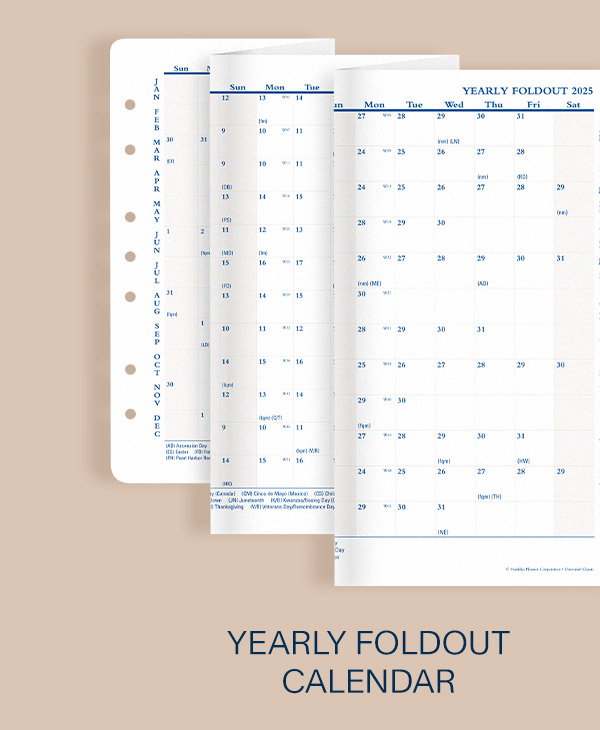 Yearly Foldout Calendar.