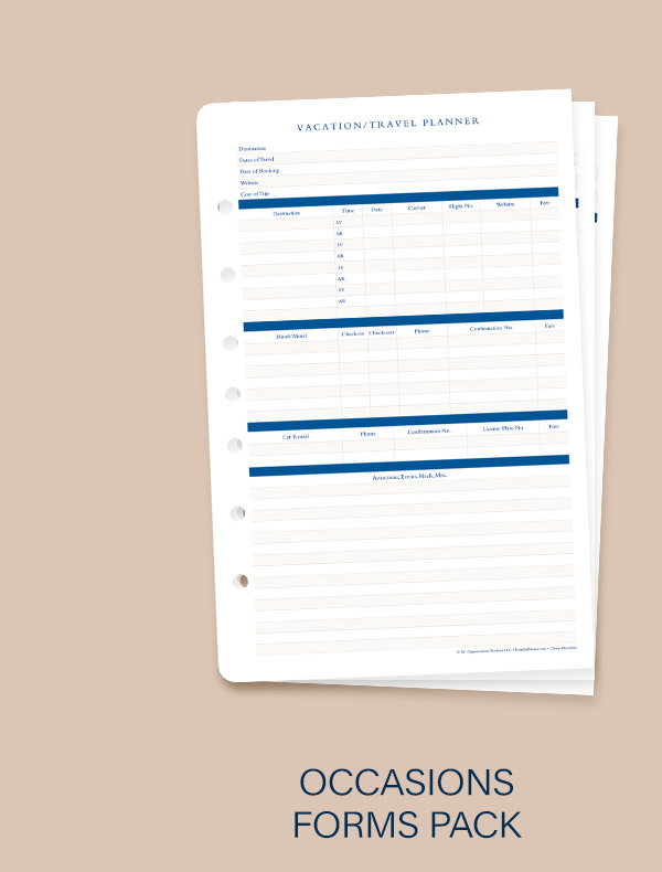 Occasions Forms Pack.