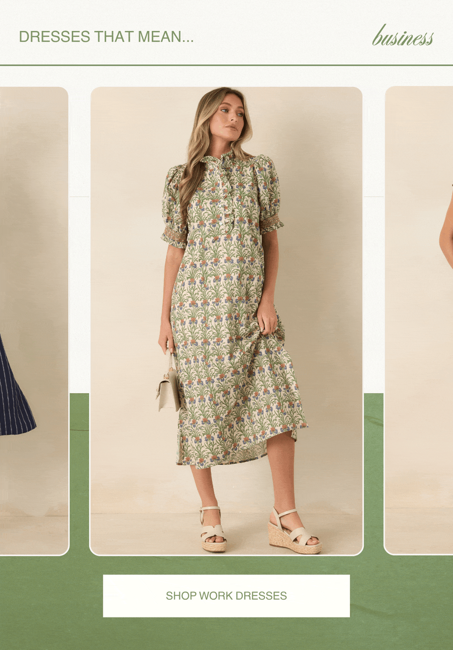"dresses that meant business. Shop Work Dresses."